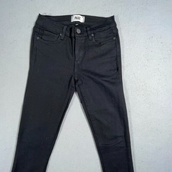Paige Jeans Womens Verdugo‎ Ankle Skinny size 27 x 30 Black Denim Stretch - Picture 2 of 12
